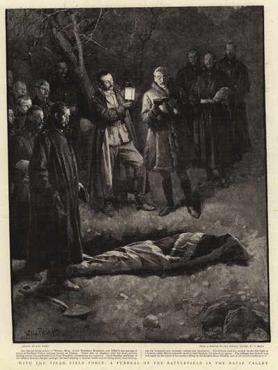 Con la Tirah Field Force, un funerale sul campo di battaglia nella Bazar Valley da Walter Stanley Paget